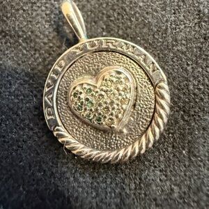 David Yurman Silver Pave Heart Pendant- RARE!!